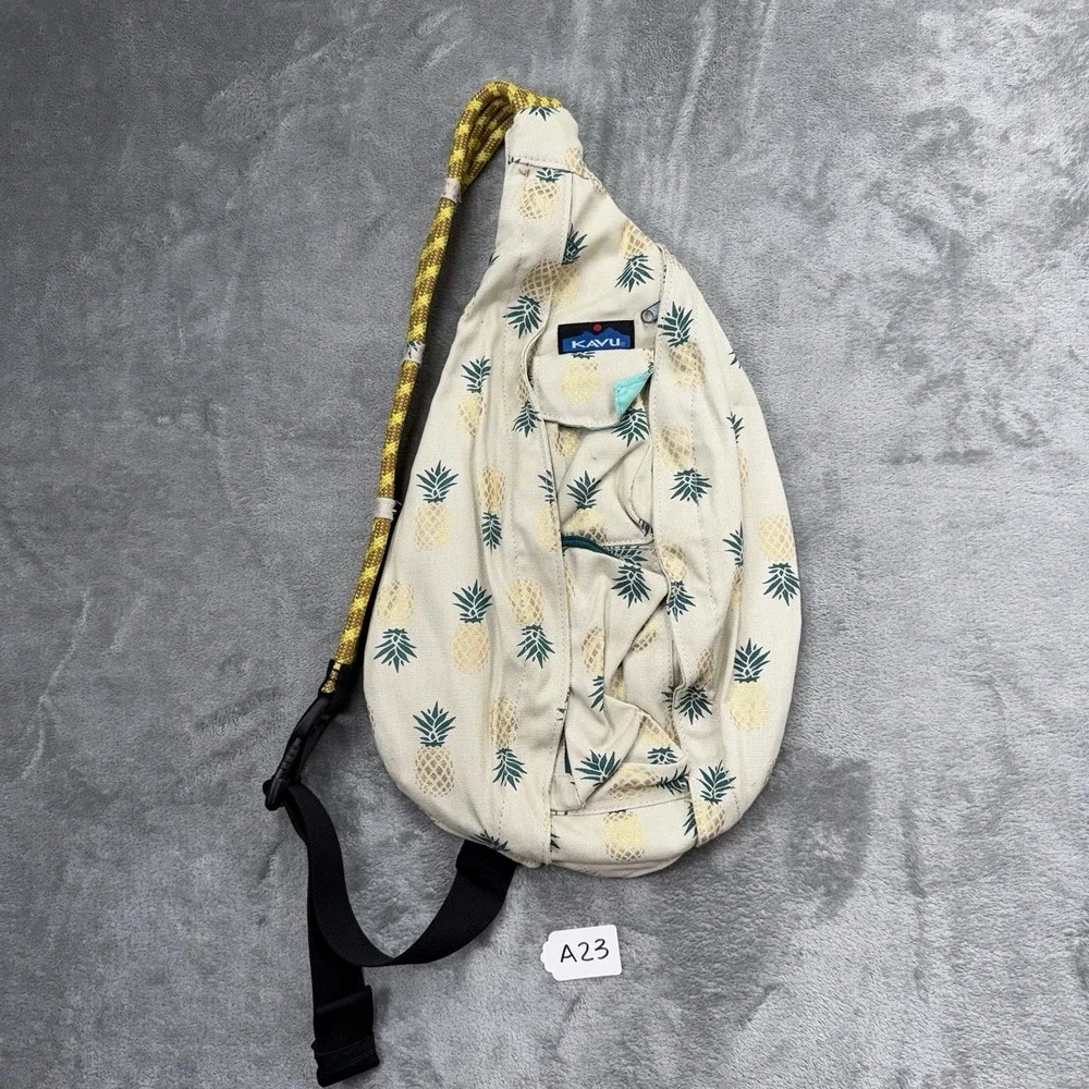 Kavu Women rope Crossbody sling bag pineapple print pattern